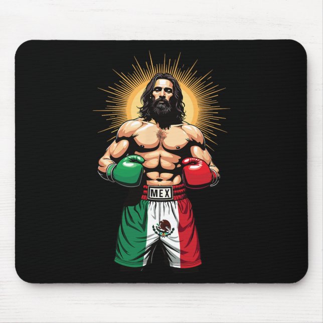 Mexikanisches Boxen Jesus Christ Mex Boxing Shorts Mousepad (Vorne)