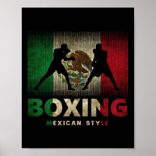 Mexikanisches Boxen Vintag Mexico Flag Mexikanisch Poster