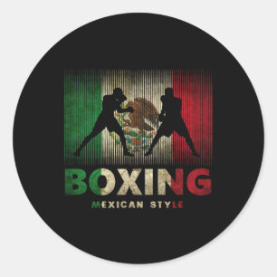 Mexikanisches Boxen Vintage Mexiko-Flagge Mexikani Runder Aufkleber