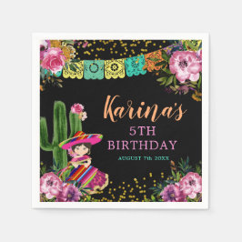 Mexikanisches buntes Fiesta-Blumenpapier Serviette