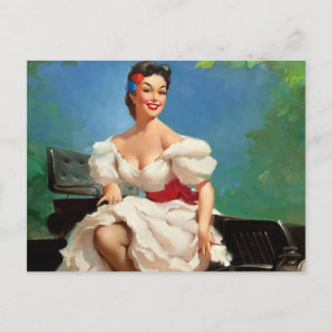 Mexikanisches Button-Up-Mädchen Postkarte