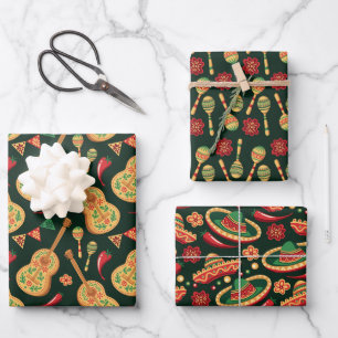 Mexikanisches Cinco-De-Mayo-Muster Geschenkpapier Set