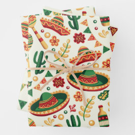 Mexikanisches Cinco-De-Mayo-Muster  Geschenkpapier Set