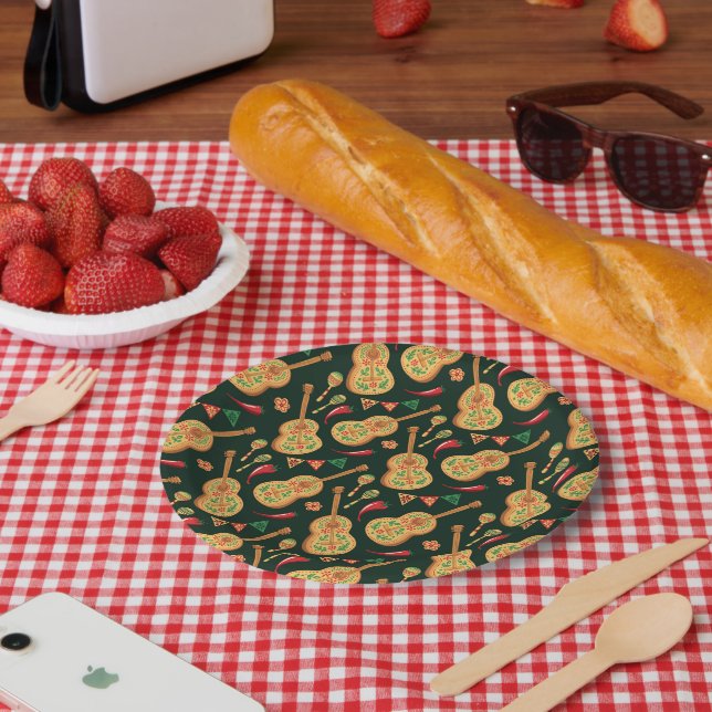 Mexikanisches Cinco-De-Mayo-Muster  Pappteller (Picknick)
