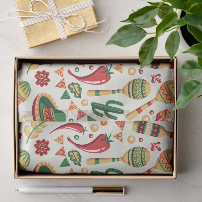 Mexikanisches Cinco-De-Mayo-Muster  Seidenpapier (Geschenk)