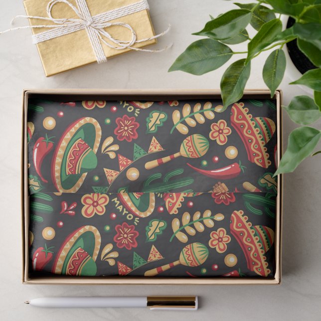 Mexikanisches Cinco-De-Mayo-Muster  Seidenpapier (Geschenk)