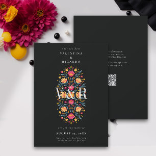 Mexikanisches Elegant Modernes Rancho QR Hochzeit Save The Date