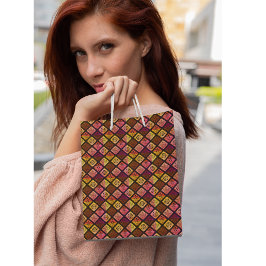 Mexikanisches farbiges Muster Dia de los Muertos Mittlere Geschenktüte