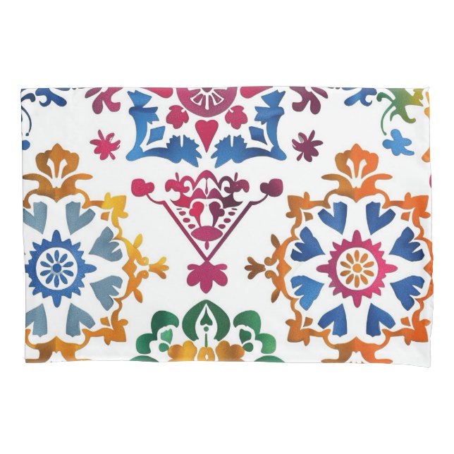 Mexikanisches farbiges Star Tile Kissenbezug (Vorderseite)