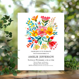 Mexikanisches Fiesta-Blumenbudget Geburtstagseinla
