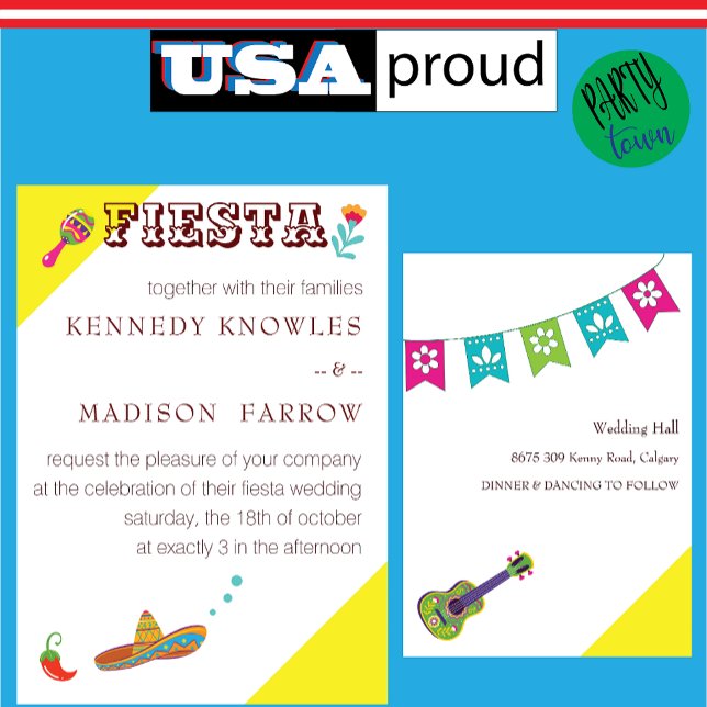 Mexikanisches Fiesta farbenfrohe Hochzeitseinladun Einladung (Von Creator hochgeladen)