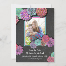 Mexikanisches Fiesta Floral Mandala Save the Date 