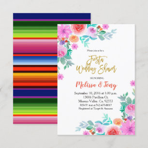 Mexikanisches Fiesta Floral Polterabend Party Einladung