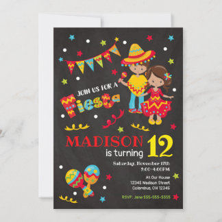 mexikanisches Fiesta Geburtstags-Einladungs-Chalkb Einladung