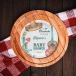 Mexikanisches Fiesta kleine Muchacho-Babyduschtemp Pappteller<br><div class="desc">Mexikanisches Fiesta ein wenig Muchacho auf seinem Weg Baby Dusche Template Papier Teller personalisiert Geschirr. Sombrero Hut,  mexikanische Gitarre,  Kaktus,  moderne und Vintage Drehbuch personalisierte Baby Duschtisch Dekoration personalisierte Papier-Teller</div>