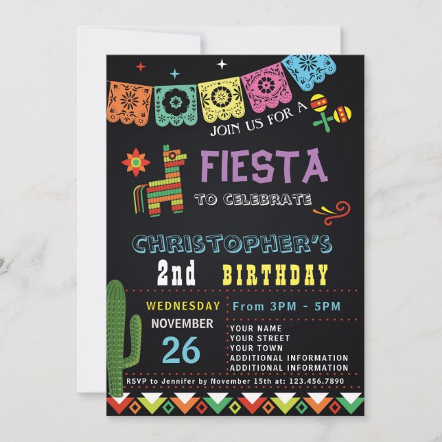 MEXIKANISCHES FIESTA-PARTY DER EINLADUNG (Vorderseite)