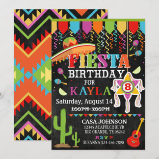Mexikanisches Fiesta Pinata Party Bright Colors Bi Einladung