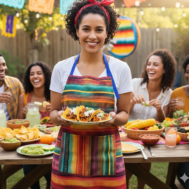 Mexikanisches Fiesta Serape Blanket Wasserfarbe Schürze (Von Creator hochgeladen)