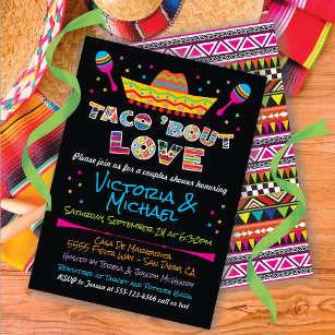 Mexikanisches Fiesta-Taco für Lieben-Paare Dusche Einladung