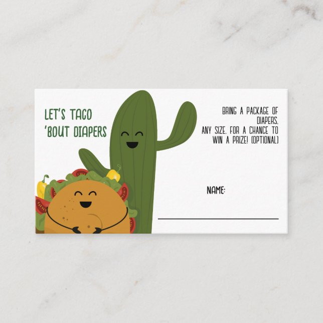 Mexikanisches Fiesta-Taco-Paare Diaper Raffle Begleitkarte (Vorderseite)
