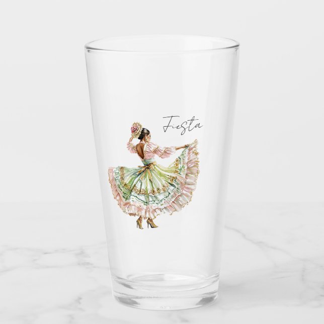Mexikanisches Fiesta-Tanzkleid Glas (Vorderseite)