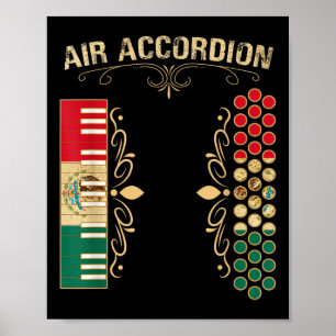 Mexikanisches Flag Vintag Air Accordion Shirt für  Poster