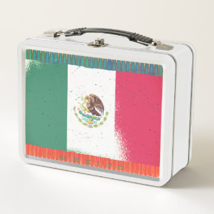 Mexikanisches Flaggen-Design Metall Brotdose