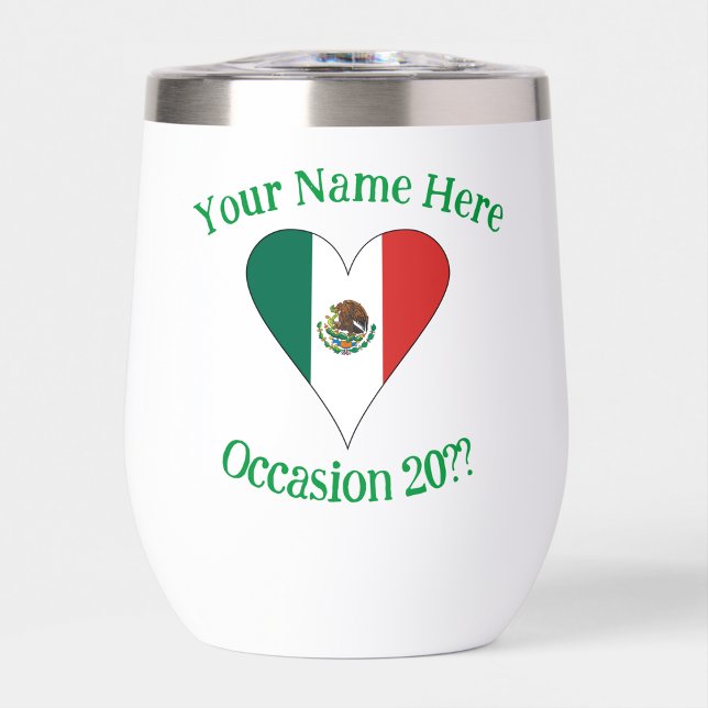 Mexikanisches Flaggenherz Personalisiert (Von Creator hochgeladen)