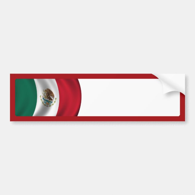 Mexikanisches Flaggenwinken Autoaufkleber (Vorne)