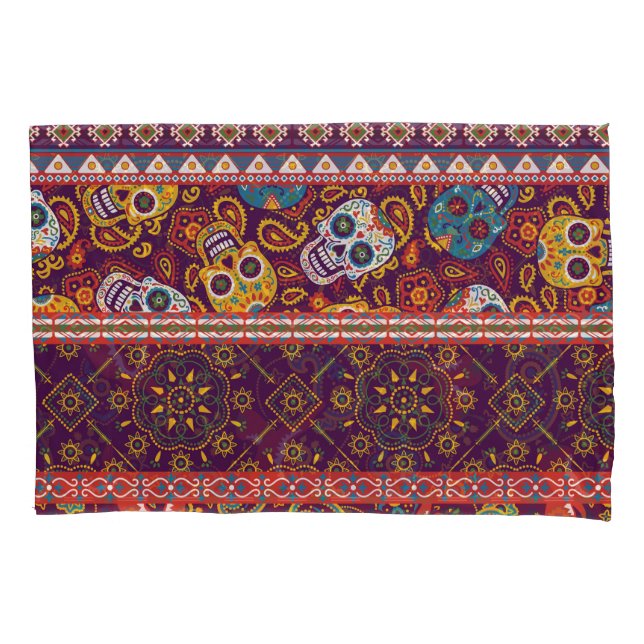 Mexikanisches Flickwerk: Vintages Design. Kissenbezug (Vorderseite)