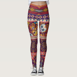 Mexikanisches Flickwerk: Vintages Design. Leggings