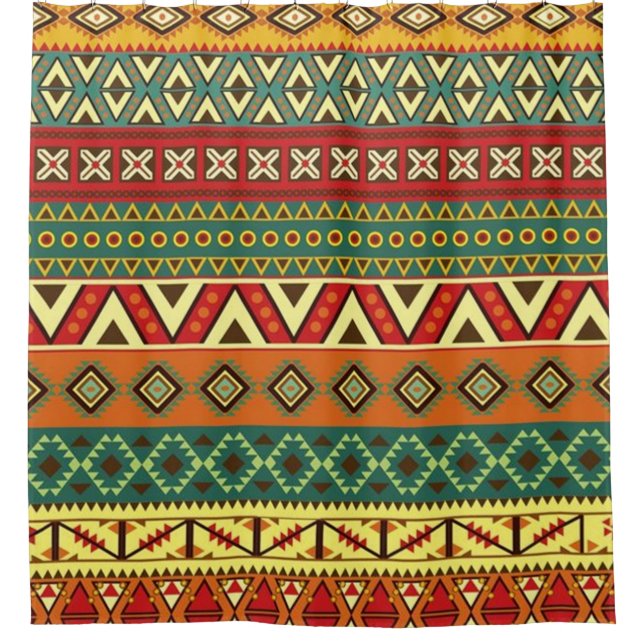 mexikanisches Folkloremuster Duschvorhang (Vorderseite)