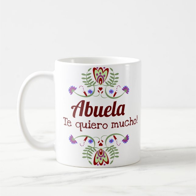 Mexikanisches Grandeltern Blumengeschenk Kaffeetasse (Links)