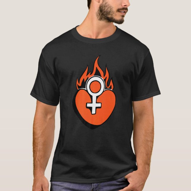 mexikanisches Herz im Feuer T-Shirt (Vorderseite)