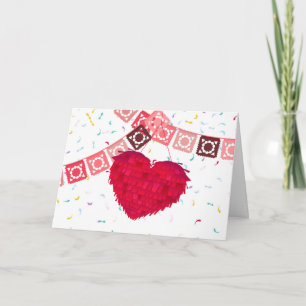 Mexikanisches Herz Pinata & Taco Valentinstag Karte