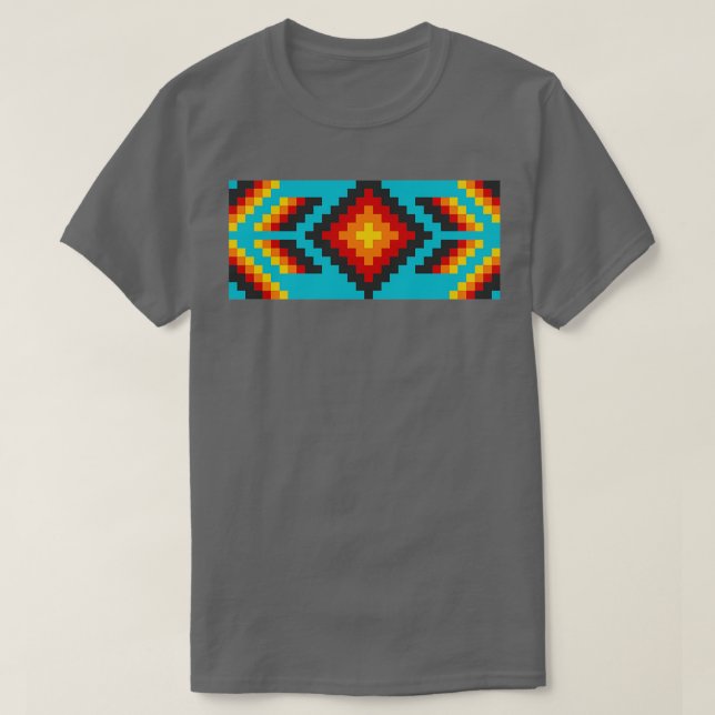 Mexikanisches Huichol-Muster  T-Shirt (Design vorne)