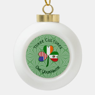 Mexikanisches Irish American Flag Kleeblatt Person Keramik Kugel-Ornament