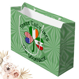 Mexikanisches Irish USA Flag Kleeblatt Personalisi Große Geschenktüte