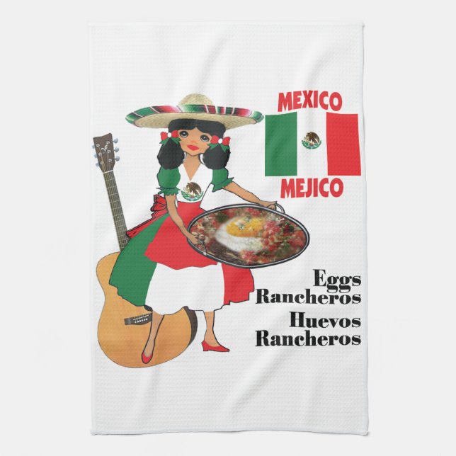 Mexikanisches Küchentuch Huevos Rancheros (Vertikal)