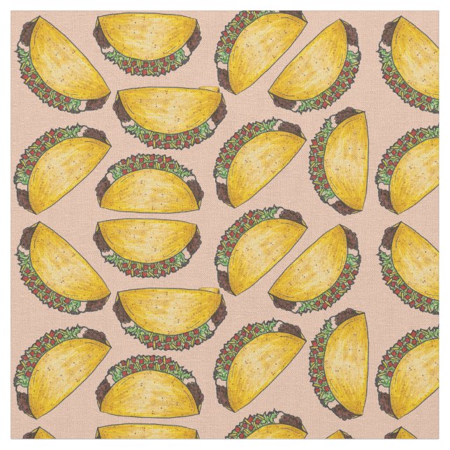 Mexikanisches Lebensmittelriff Tacos Taco Dienstag Stoff (Nahaufnahme)