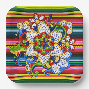 Mexikanisches Mandala Pappteller