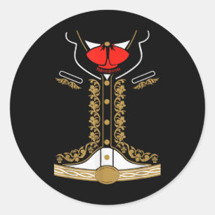 Mexikanisches Mariachi Kostüm Charro für Cinco de  Runder Aufkleber