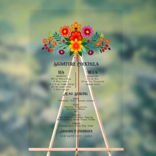 mexikanisches Menü "Folklorekunst" Acrylschild