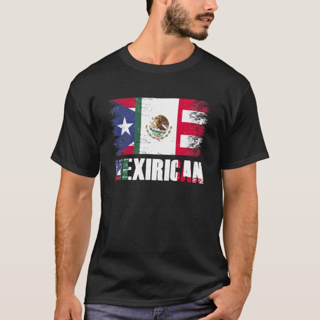 Mexikanisches Mexiko Puerto-Rico Flaggenstolz auf  T-Shirt (Vorderseite)