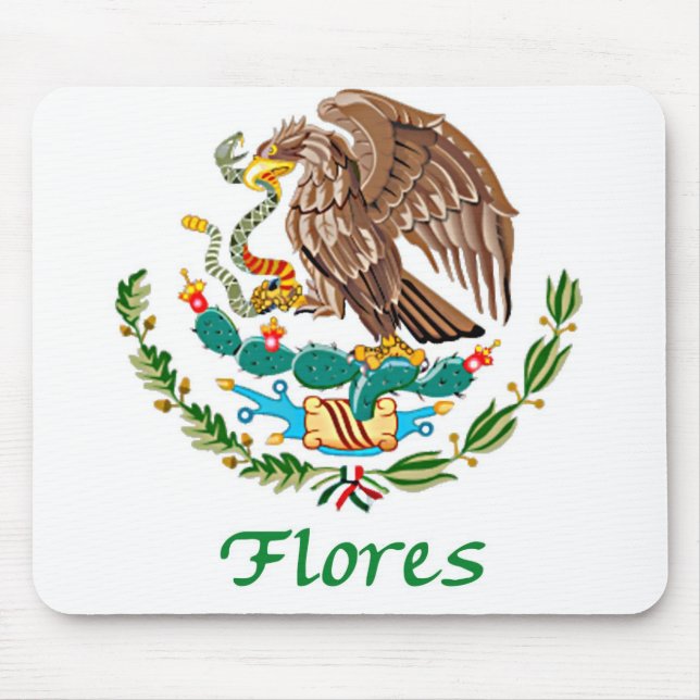 Mexikanisches nationales Siegel Flores Mousepad (Vorne)