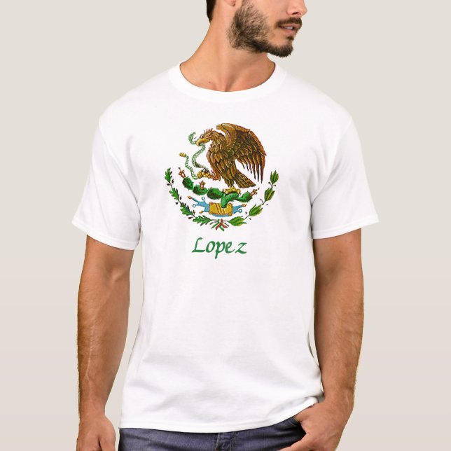 Mexikanisches nationales Siegel Lopez T-Shirt (Vorderseite)