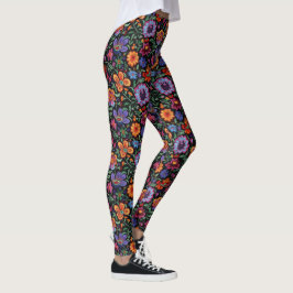 Mexikanisches Otomi-Volkstümliches Blumenreich Far Leggings