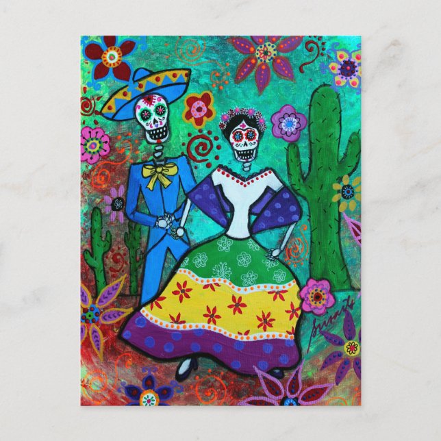 MEXIKANISCHES PAAR DANCING POSTKARTE (Vorderseite)