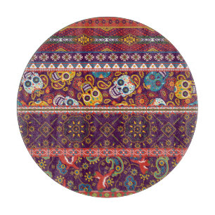Mexikanisches Patchwork: traditionelles Vintage-De Schneidebrett