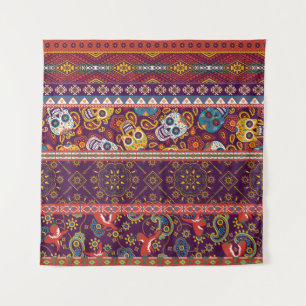 Mexikanisches Patchwork: traditionelles Vintage-De Wandteppich